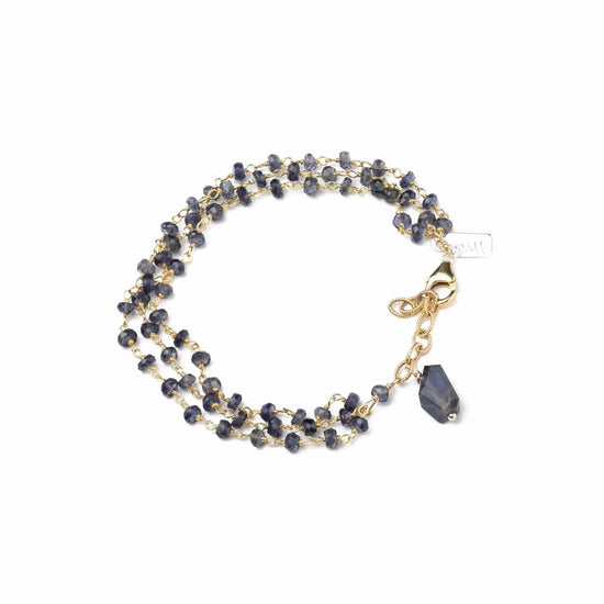 Triple Row Gemstone Iolite Bracelet Liv and B Designs