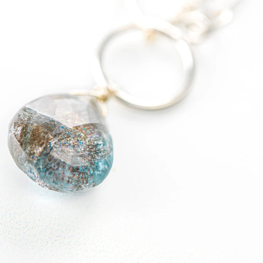 Copper Aquamarine Front Closure Necklace Liv and B Designs