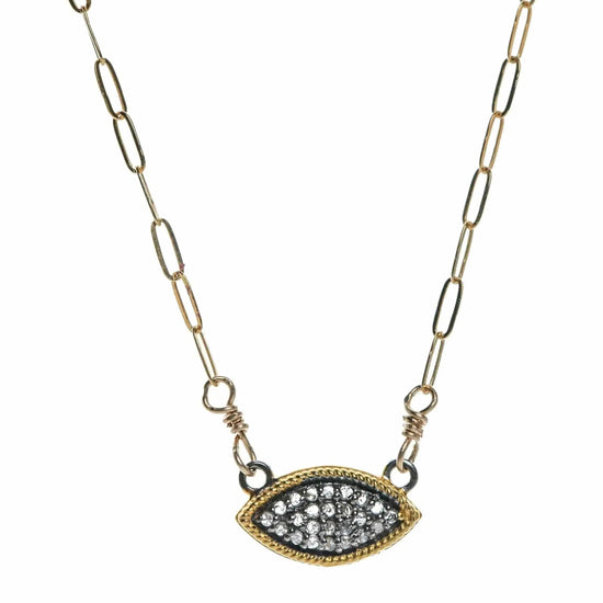 Diamond Pave Eye Necklace Liv and B Designs