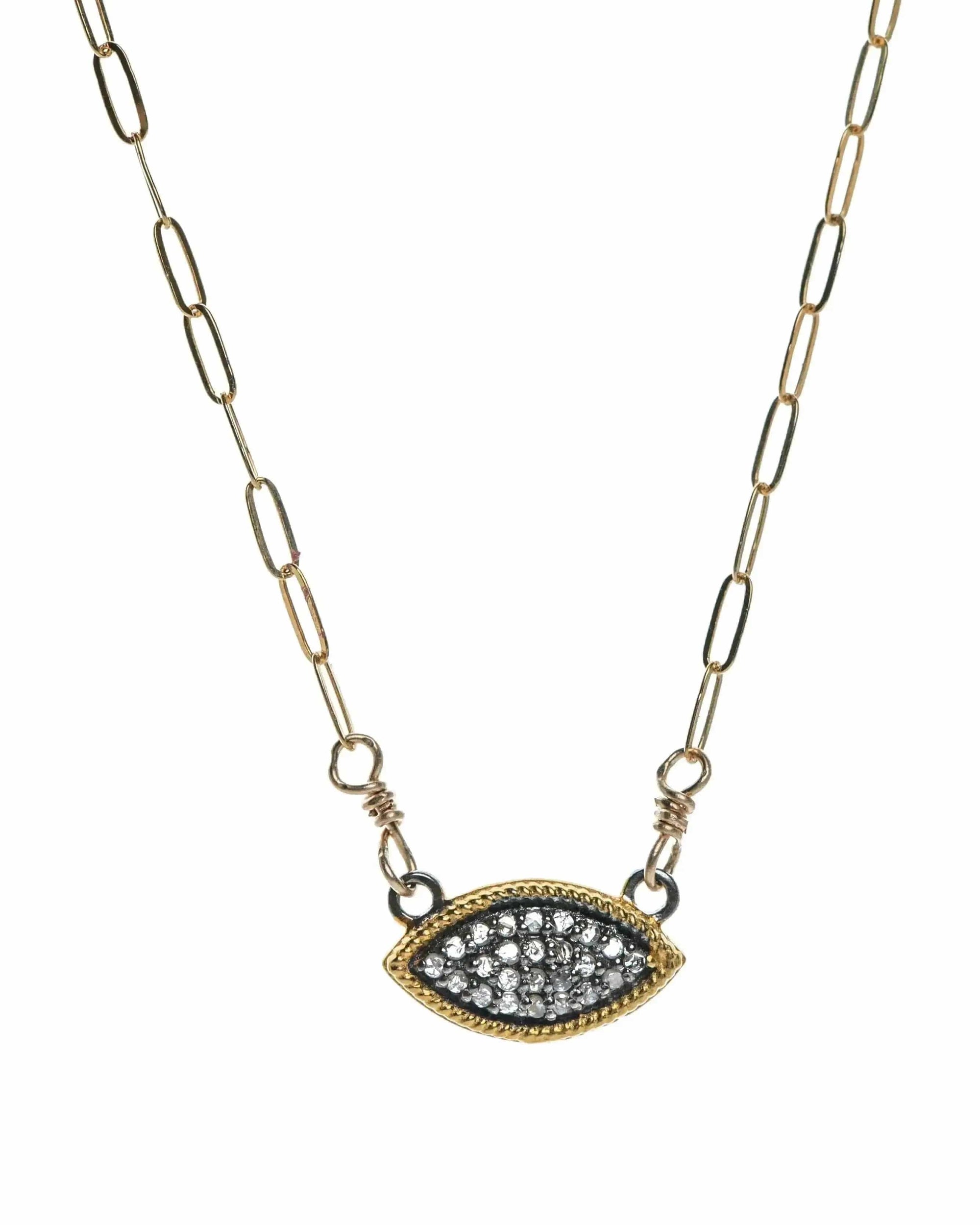 Diamond Pave Eye Necklace Liv and B Designs