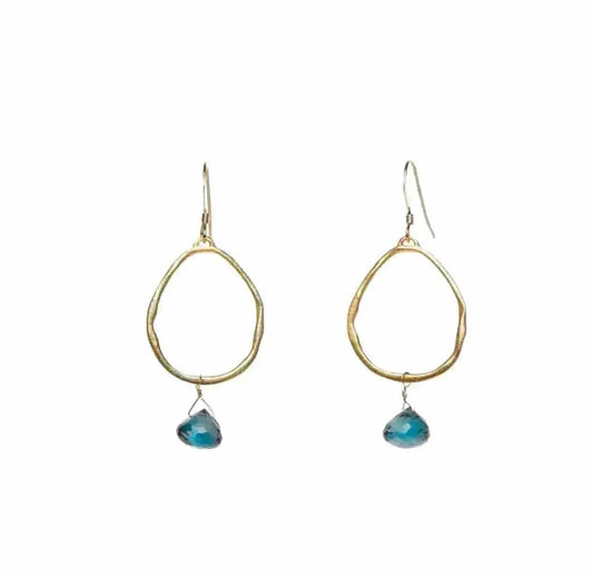 Blue Quartz Vermeil Hoops Liv and B Designs