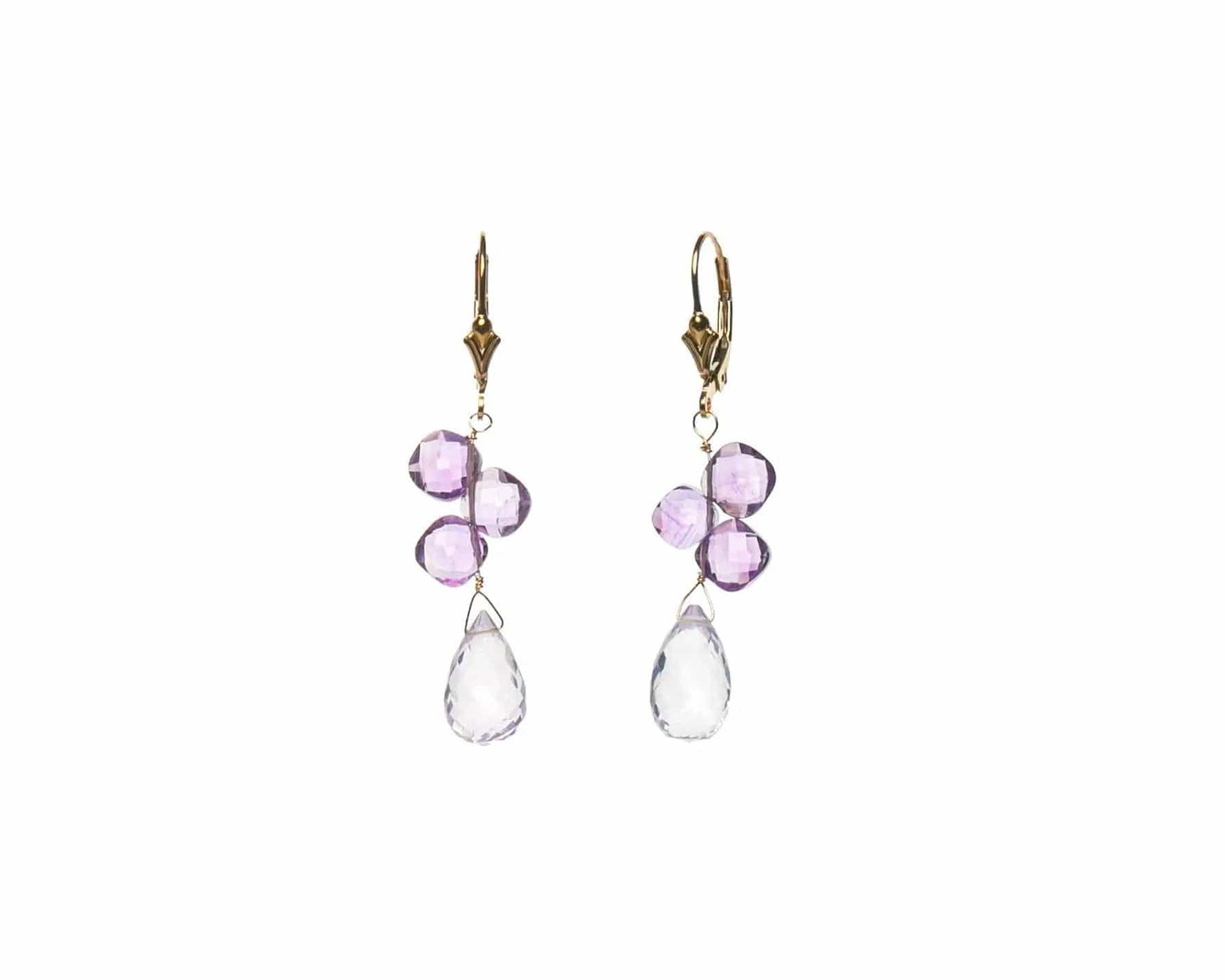Pink and Purple Amethyst Drops Liv and B Designs