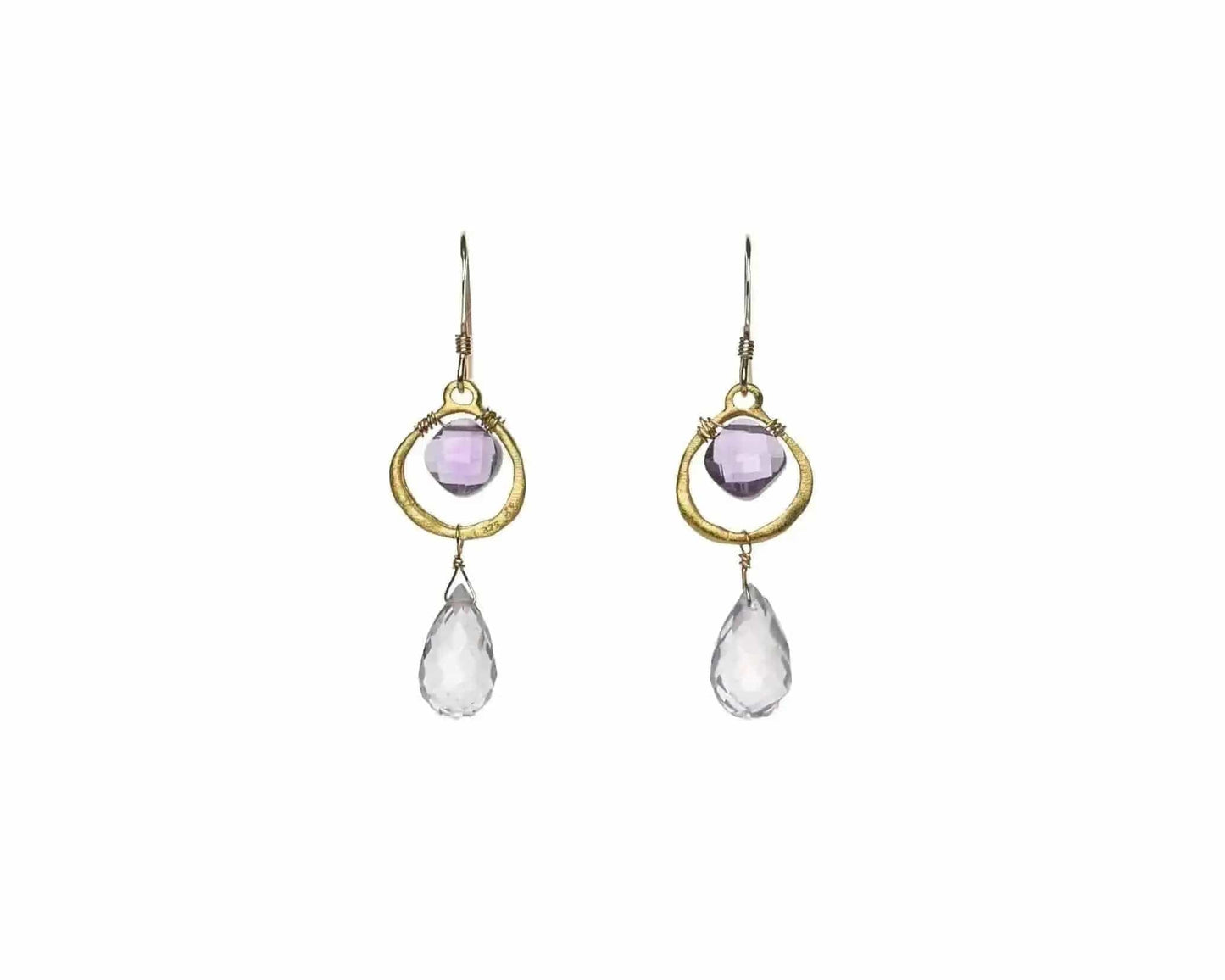 Tiny Vermeil Amethyst Gemstones Earrings Liv and B Designs