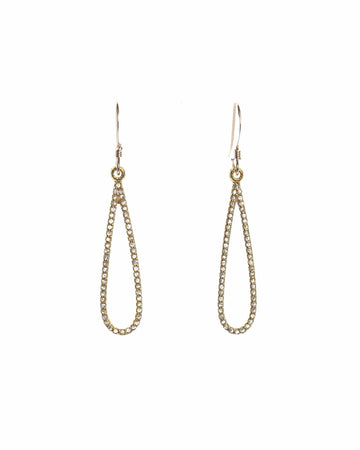 Diamond Pave Long Teardrop Earrings Liv and B Designs