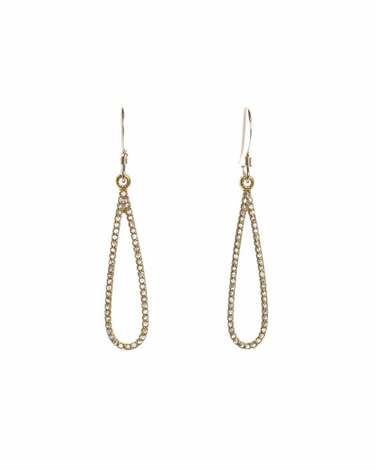 Diamond Pave Long Teardrop Earrings Liv and B Designs