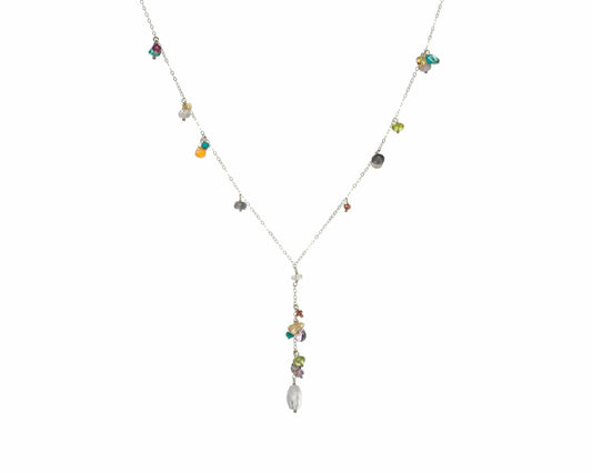 Enchanted Gold Fill Gemstone Y Necklace Liv and B Designs