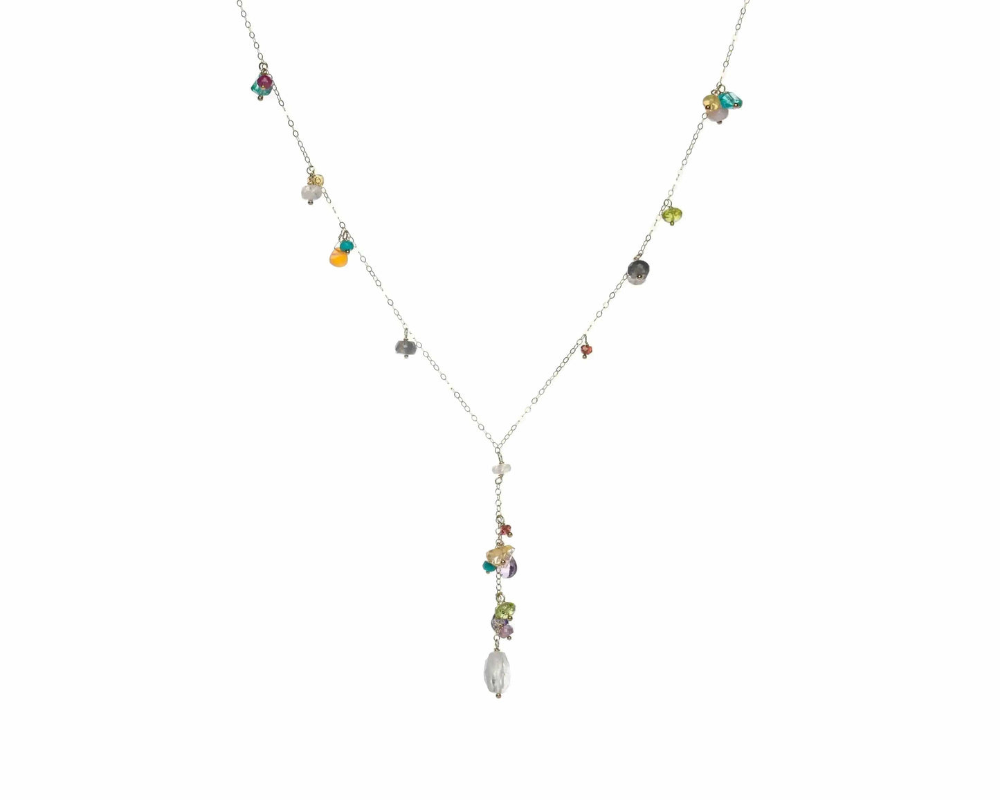 Enchanted Gold Fill Gemstone Y Necklace Liv and B Designs
