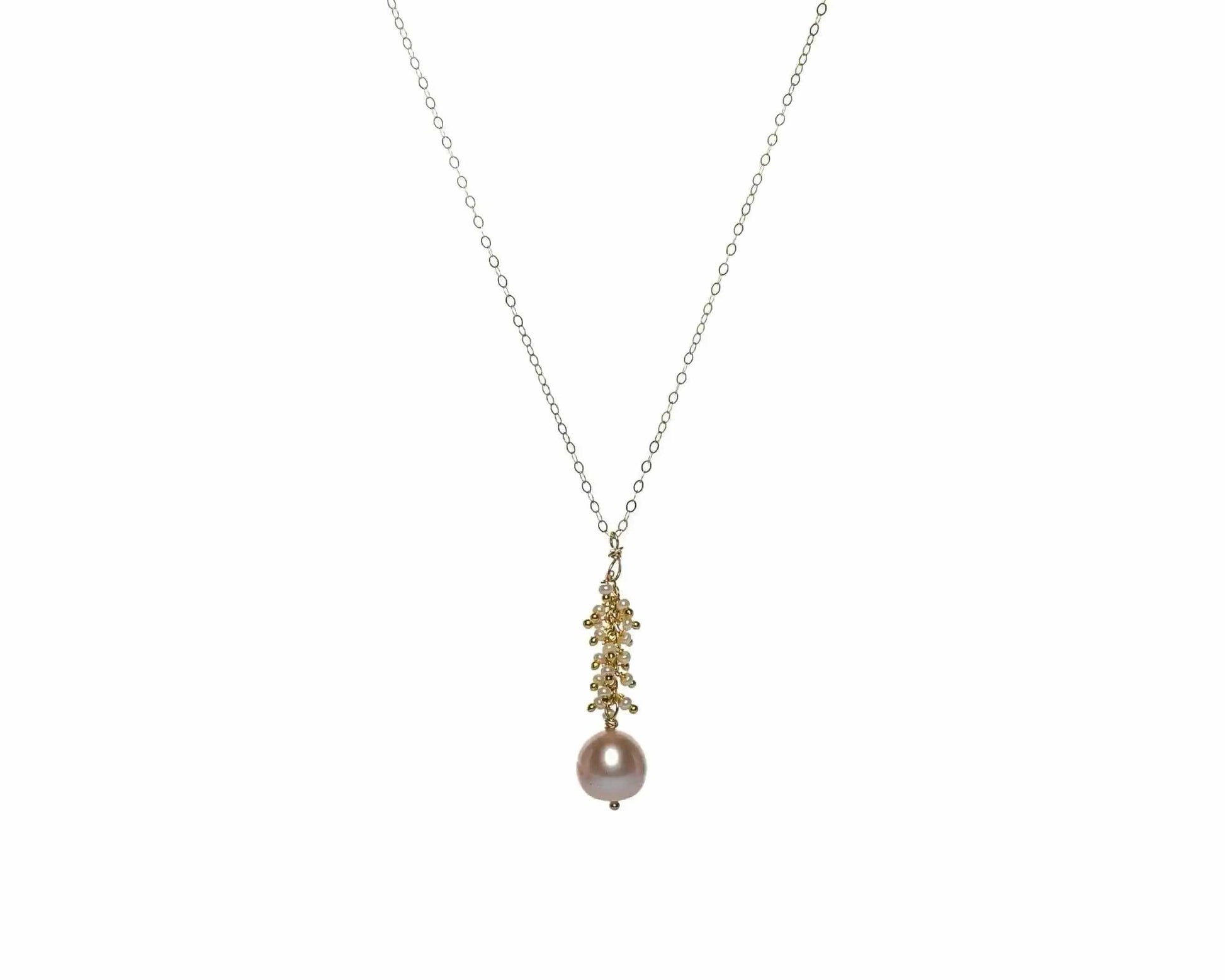 Pearls and Cha Cha Gold Fill Necklace Liv and B Designs