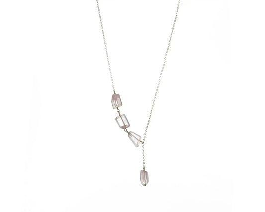 Y Not Gold Fill Rose Quartz Necklace Liv and B Designs