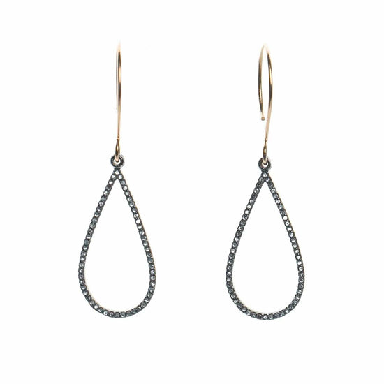 Diamond Pave Long Teardrop Earrings Liv and B Designs