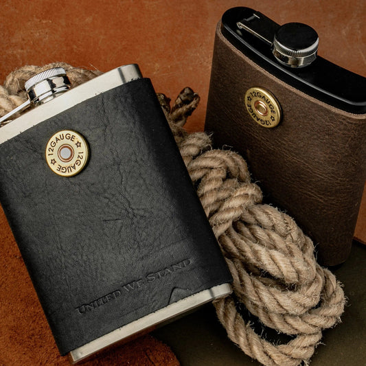 12 Gauge Leather Flask Liv & B Designs