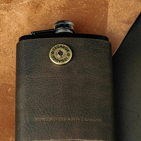 12 Gauge Leather Flask Liv & B Designs