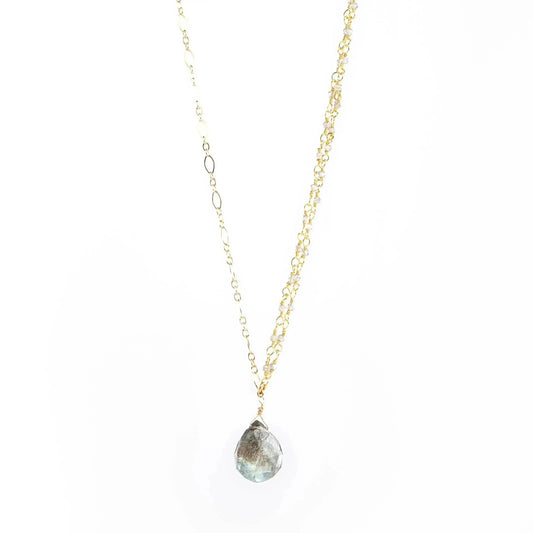 Aquamarine Rosary Necklace Liv & B Designs