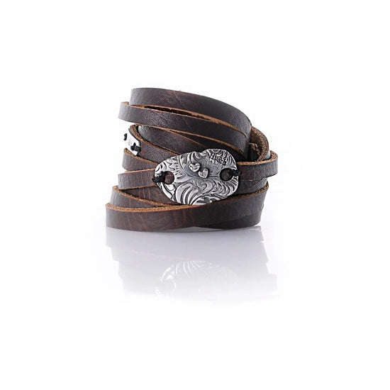 Double Wrap Leather Cuff Bracelet Liv & B Designs
