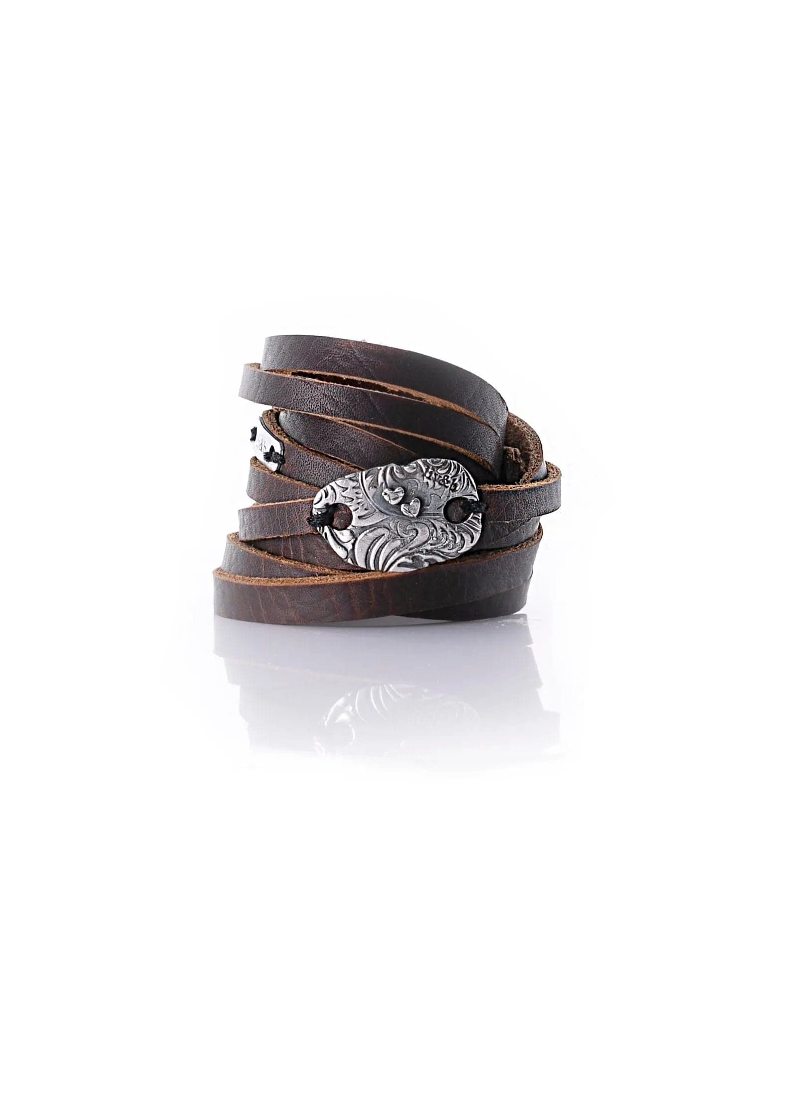 Double Wrap Leather Cuff Bracelet Liv & B Designs