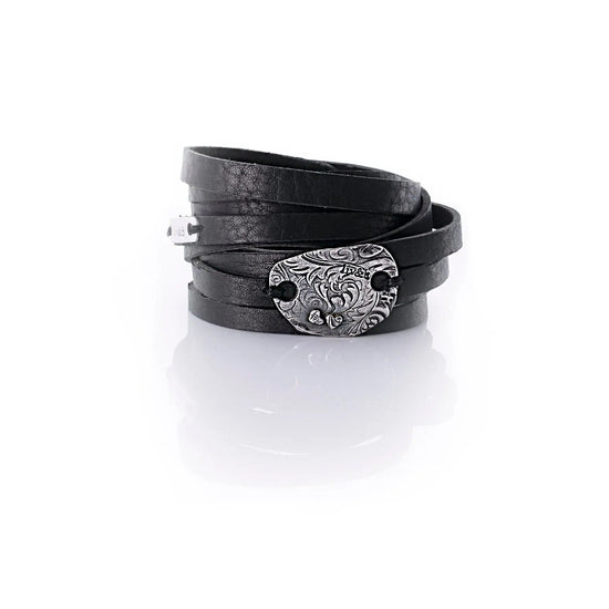 Double Wrap Leather Cuff Bracelet Liv & B Designs