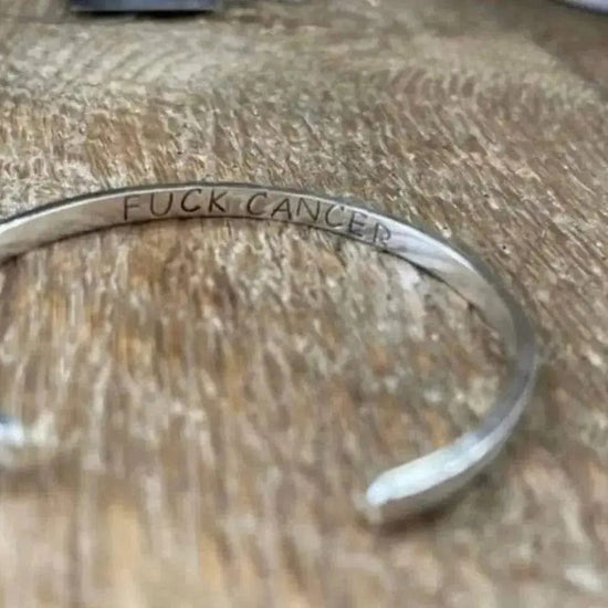 F*ck Cancer Sterling SIlver Bracelet Liv & B Designs