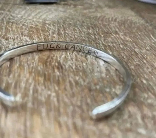 F*ck Cancer Sterling SIlver Bracelet Liv & B Designs