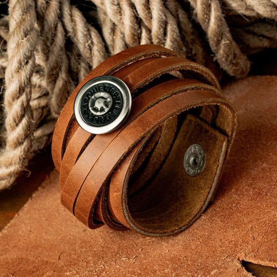 Double Leather Wrap Bullet Bracelet Liv & B Designs