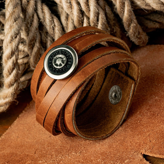 Double Leather Wrap Bullet Bracelet Liv & B Designs