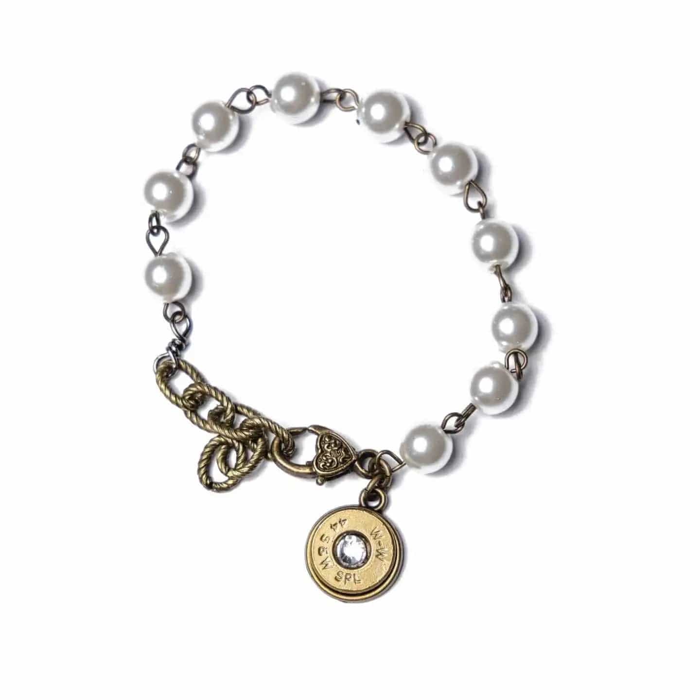 Bullet pearl and Chain Bracelet Liv & B Designs