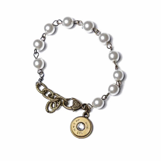 Bullet pearl and Chain Bracelet Liv & B Designs