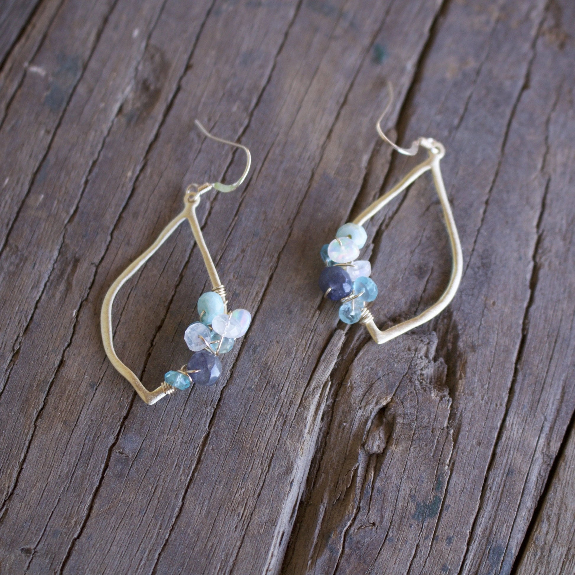 Clara 14K Gold Fill Gemstone Cluster Earrings Liv & B Designs