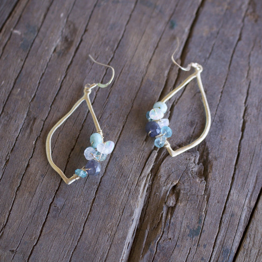 Clara 14K Gold Fill Gemstone Cluster Earrings Liv & B Designs