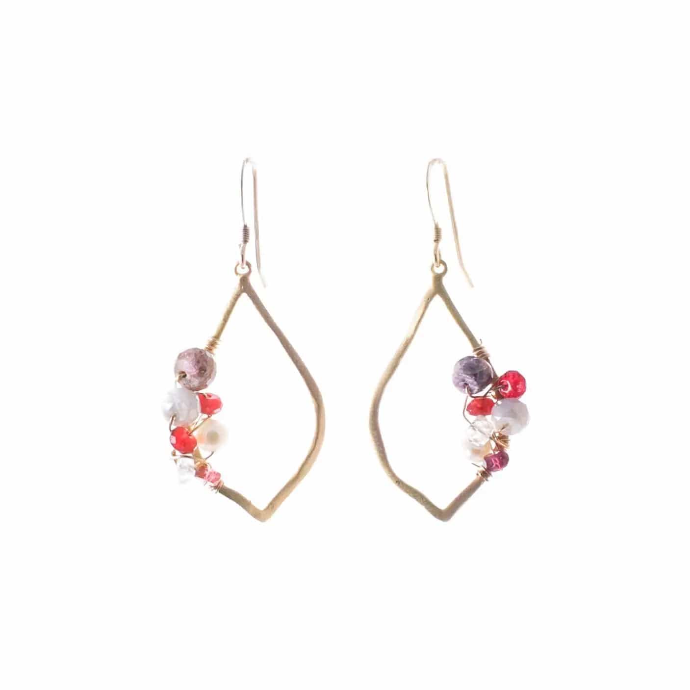 Clara 14K Gold Fill Gemstone Cluster Earrings Liv & B Designs
