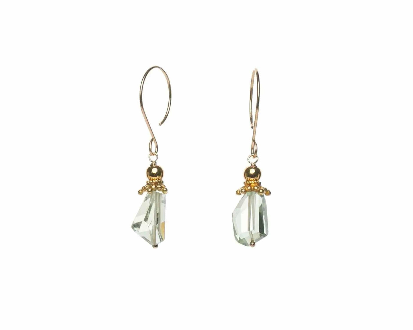 Green Amethyst and Gold Fill Earrings Liv & B Designs