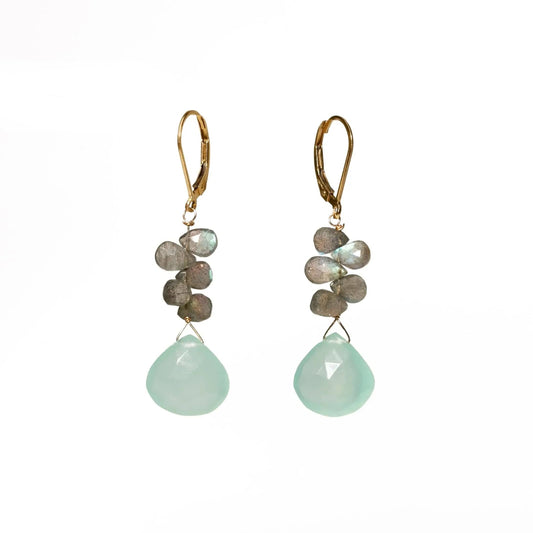 Labradorite and Chalcedony drops Liv & B Designs