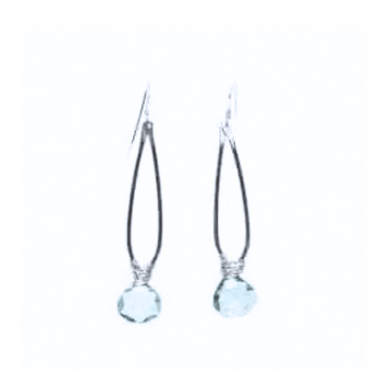Sterling silver Long Gemstone Earrings Liv & B Designs
