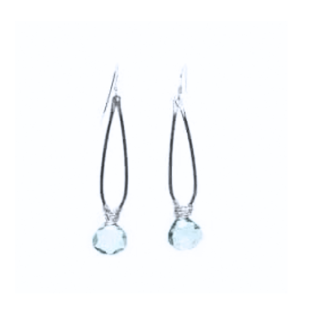 Sterling silver Long Gemstone Earrings Liv & B Designs