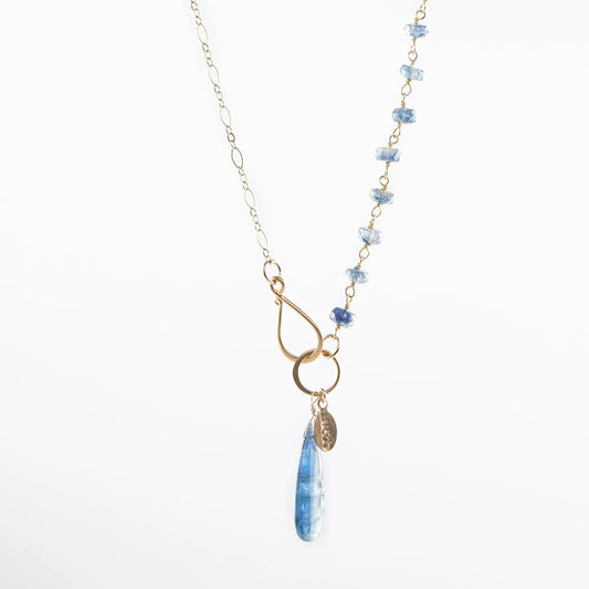 Blue Kyanite Rosary Necklace Liv & B Designs