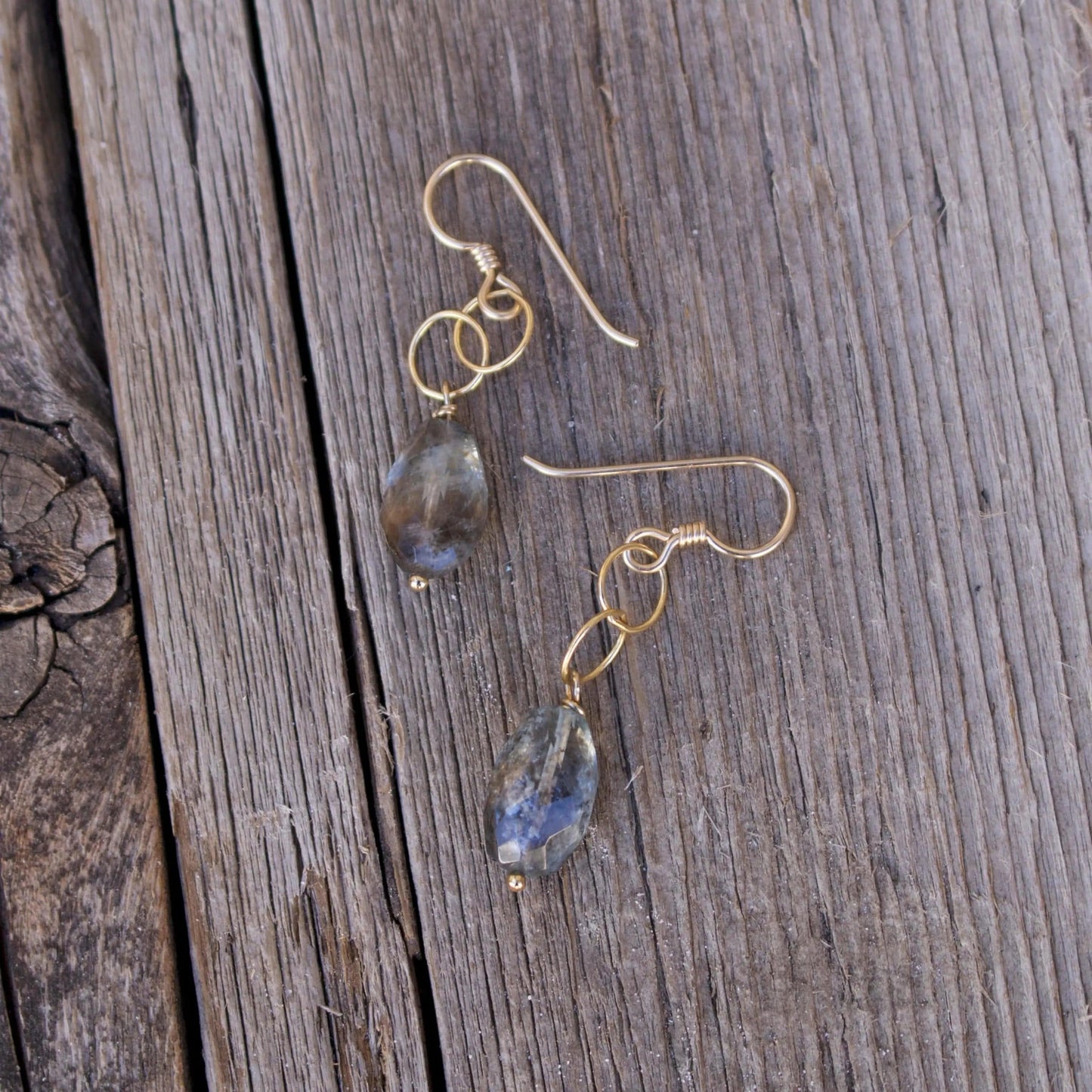 Copper Aquamarine Earrings Liv & B Designs