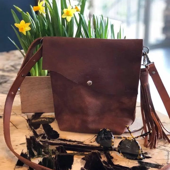 The Peyton Crossbody Leather Bag Liv & B Designs