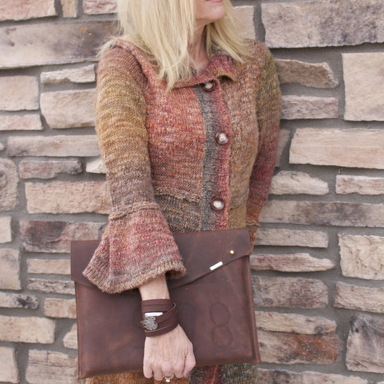 The Planner Kodiak Leather Laptop Sleeve Liv & B Designs