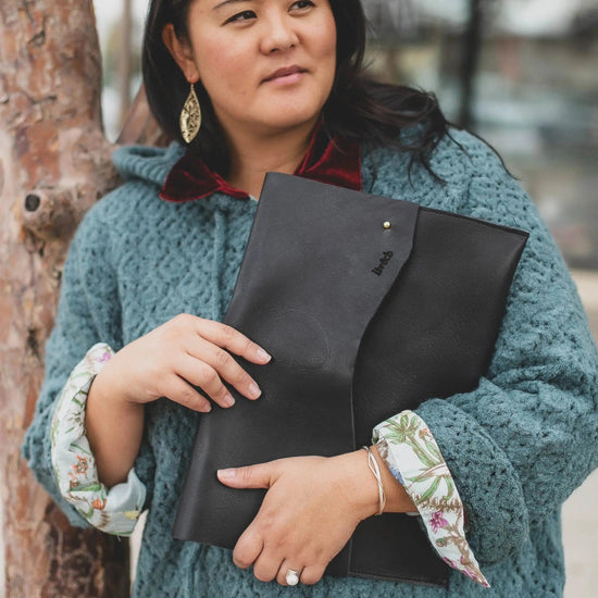 The Planner Kodiak Leather Laptop Sleeve Liv & B Designs