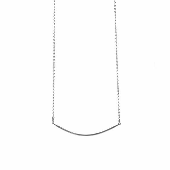 Rounded Bar Sterling Silver Necklace Liv & B Designs