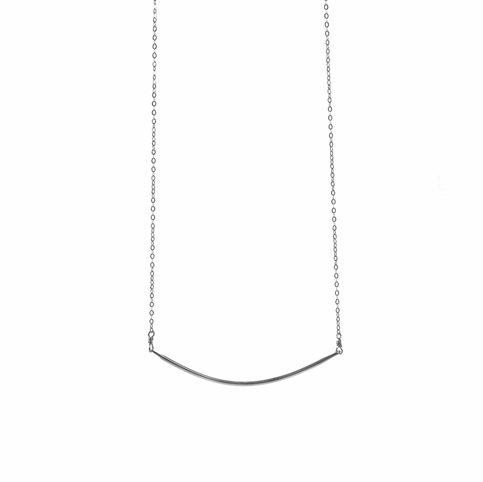 Rounded Bar Sterling Silver Necklace Liv & B Designs