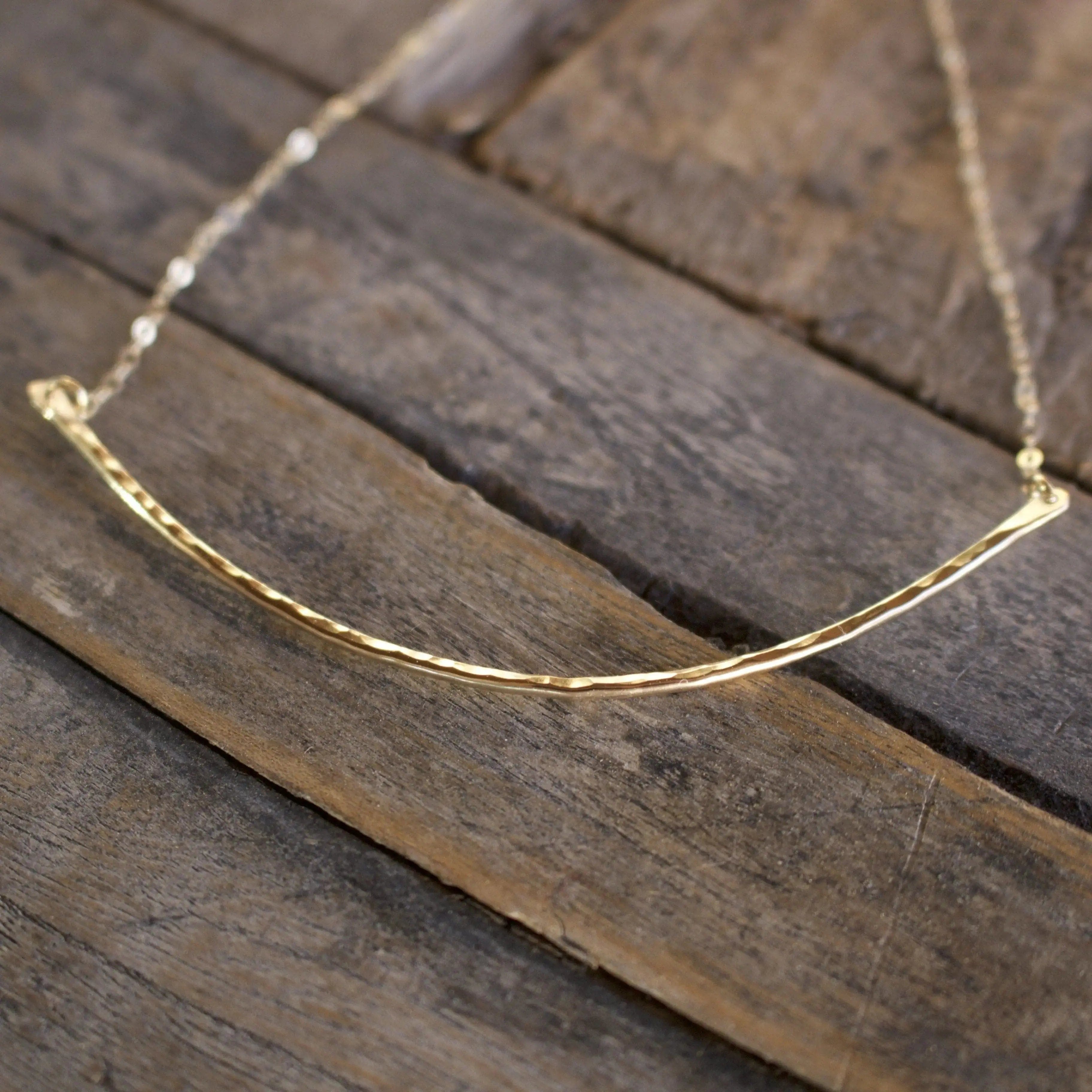 Gold filled bar on sale necklace