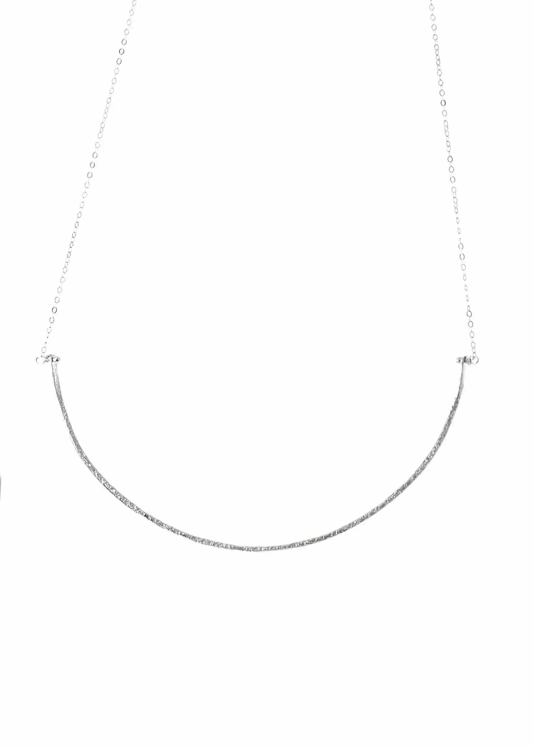 Rounded Bar Sterling Silver Necklace Liv & B Designs