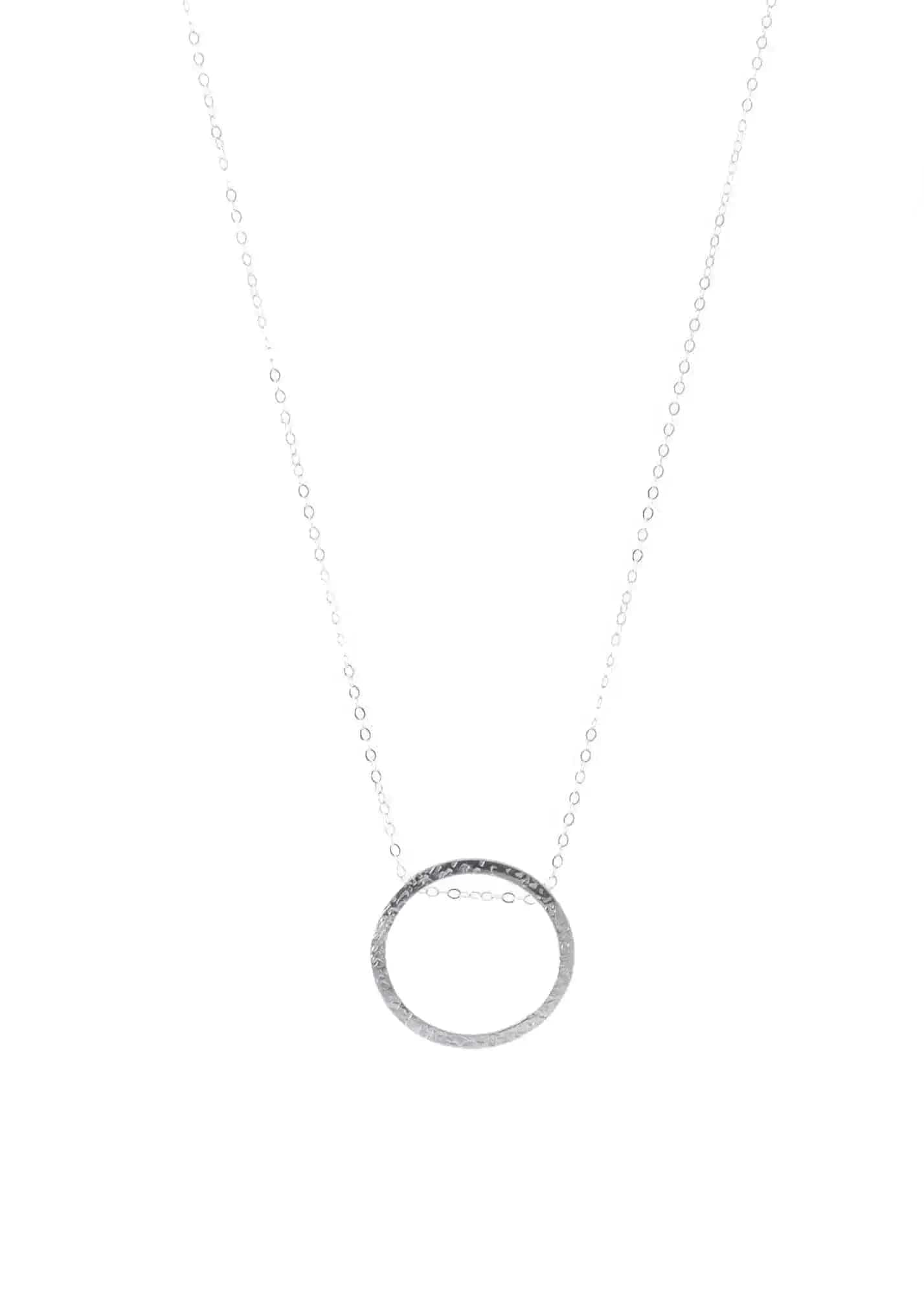 Aligned Circle Sterling Silver Necklace Liv & B Designs