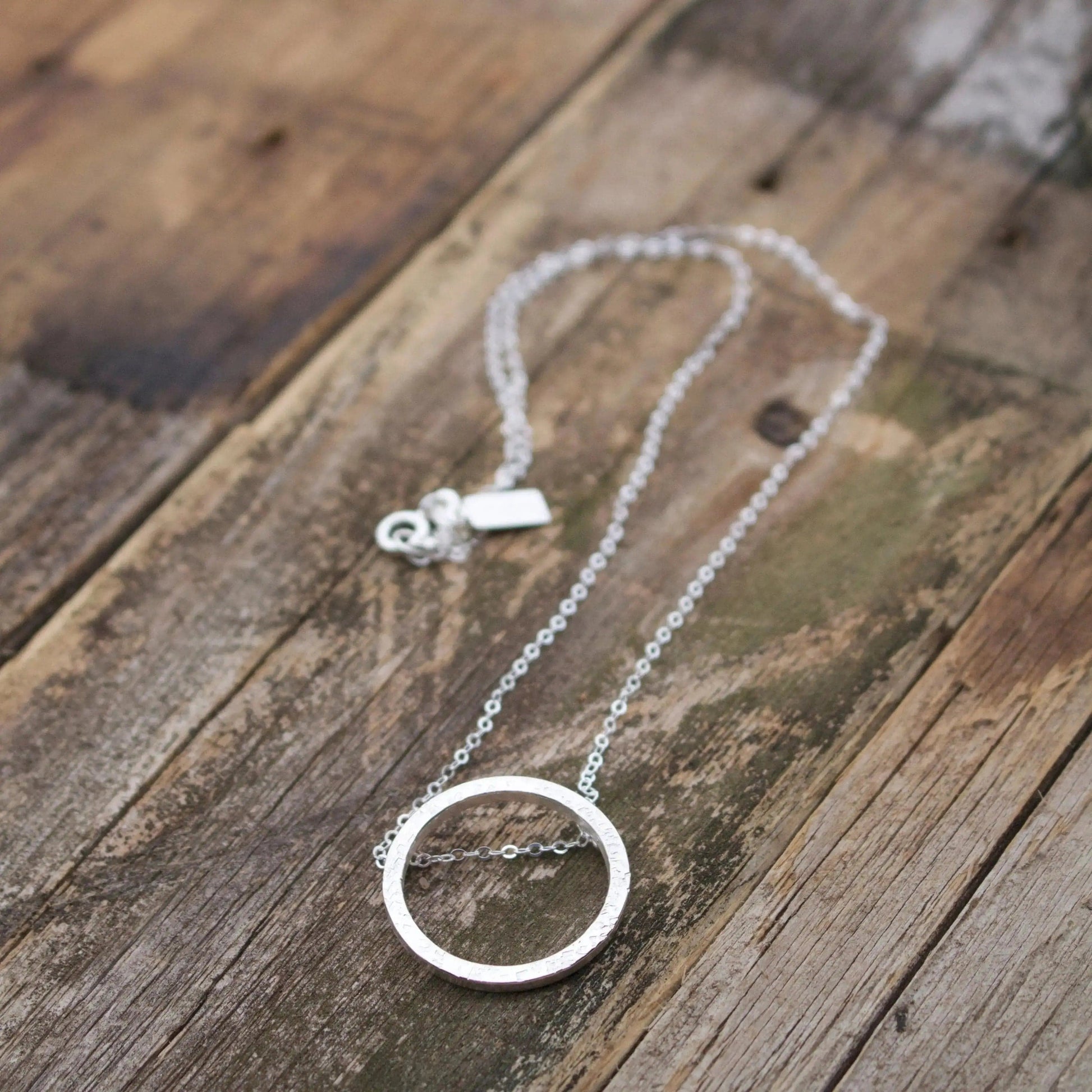 Aligned Circle Sterling Silver Necklace Liv & B Designs