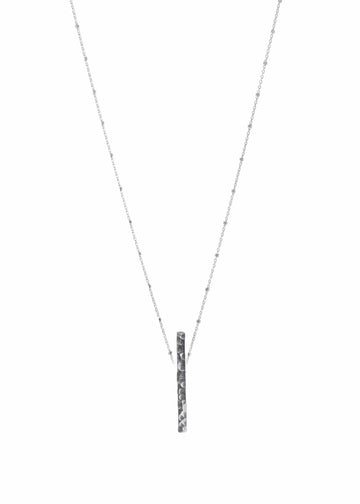 Aligned Solid Sterling Silver Bar Necklace Liv & B Designs