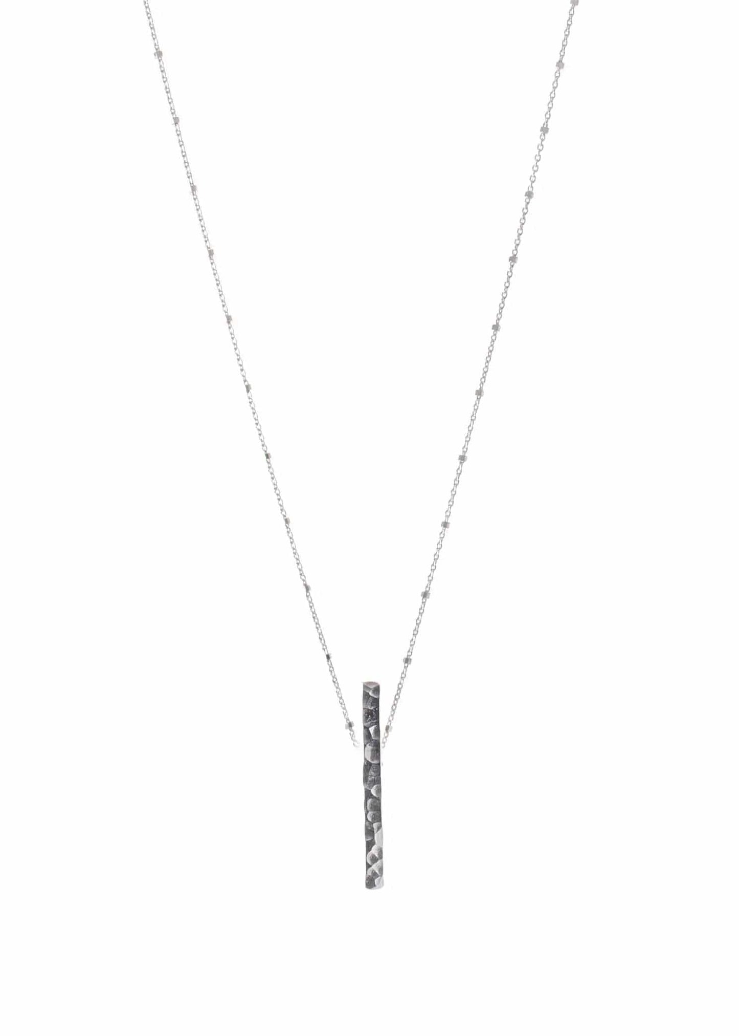 Aligned Solid Sterling Silver Bar Necklace Liv & B Designs