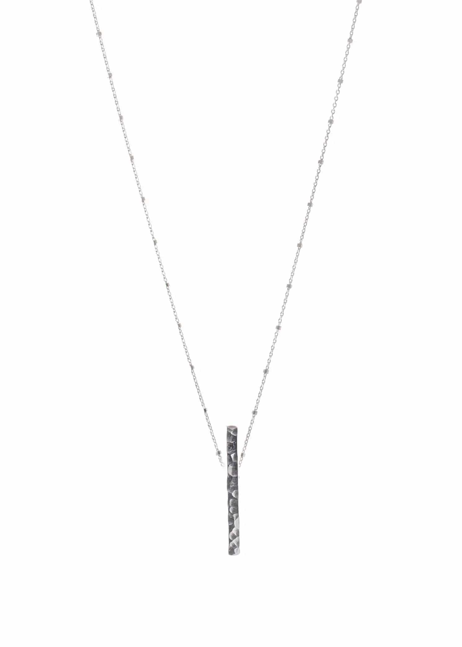 Aligned Solid Sterling Silver Bar Necklace Liv & B Designs