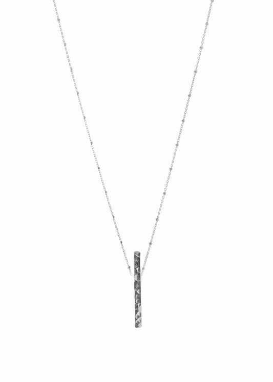 Aligned Solid Sterling Silver Bar Necklace Liv & B Designs