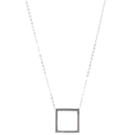 Aligned Square Sterling Silver Necklace Liv & B Designs