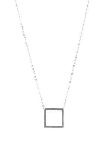 Aligned Square Sterling Silver Necklace Liv & B Designs